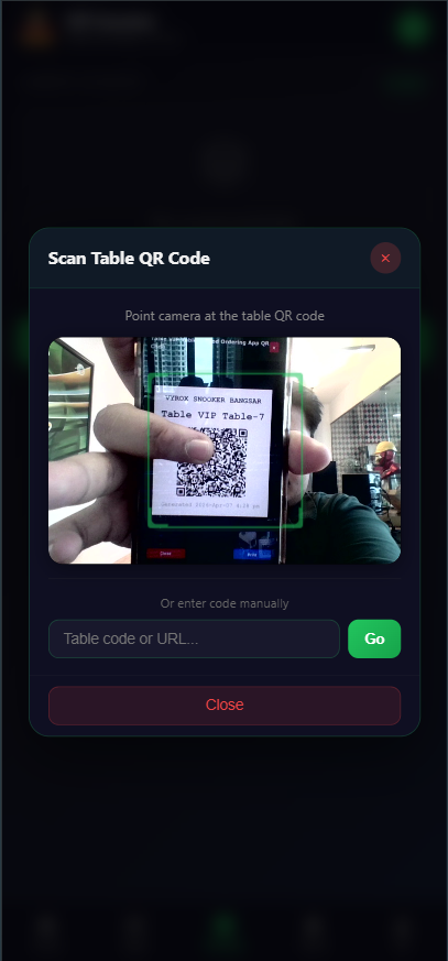 Snooker King scan-to-start - operators eliminate manual table assignments, members self-check-in with a QR scan